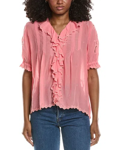 Johnny Was Anette Ruffle Blouse In Pink