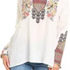 JOHNNY WAS ANSHI SILK BLOUSE IN WHITE
