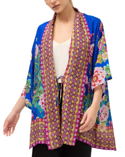 Johnny Was Anthurium Silk Kimono In Vsc-victoria Scarf