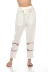 Johnny Was Antique Highwaist Straight Leg Pants In White In White