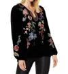 JOHNNY WAS ARDELL VELVET RELAXED BLOUSE IN BLACK