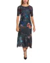 Johnny Was Astrid Mesh Midi Dress In Blue