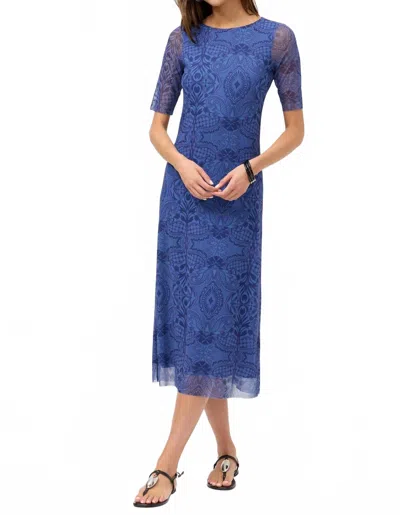 Johnny Was Astrid Mesh Midi Dress In Katina In Blue