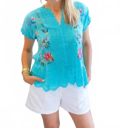 Johnny Was Astrud Blouse In Baltic In Blue