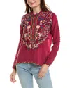 Johnny Was Women's Aubrette Embroidered Blouse In Red