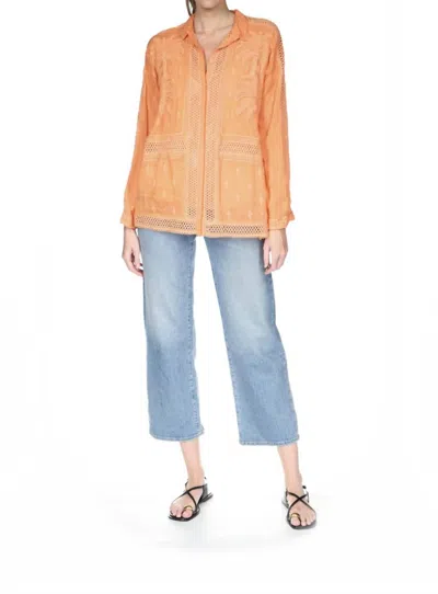 Johnny Was Audrey Button Down Tunic In Flamingo In Orange