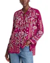 Johnny Was Emmea Audrey Floral-embroidered Tunic In Rose Wine