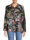 Johnny Was Audrey Oversize Button Down Shirt In Multi
