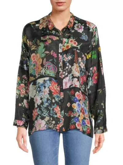 Johnny Was Audrey Oversize Button Down Shirt In Multi