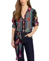 Johnny Was Audrey Oversized Silk Blouse In Multi