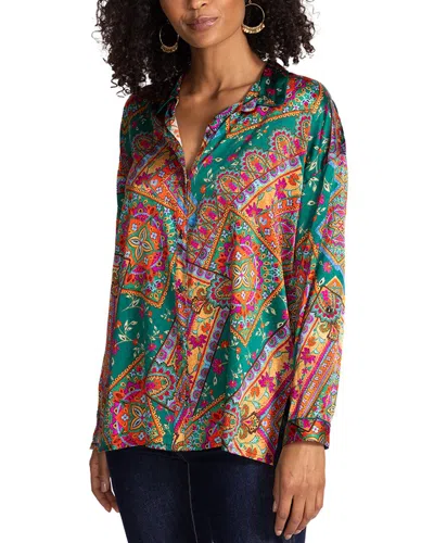 Johnny Was Audrey Silk-blend Blouse In Multi