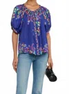 Johnny Was Avah Buttoned Down Shirt In Blue In Multi