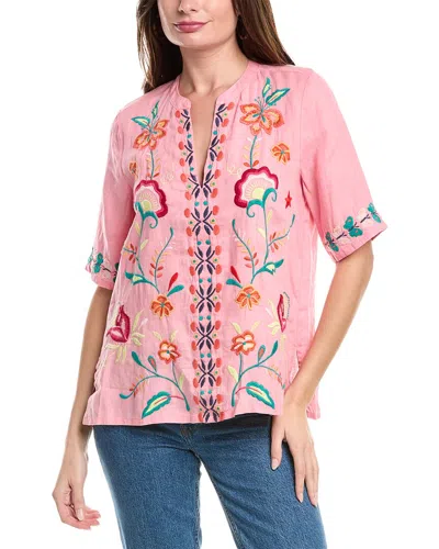 Johnny Was Averi Easy V-neck Top In Orange