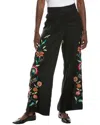 Johnny Was Averi Wide Leg Linen Pant In Black