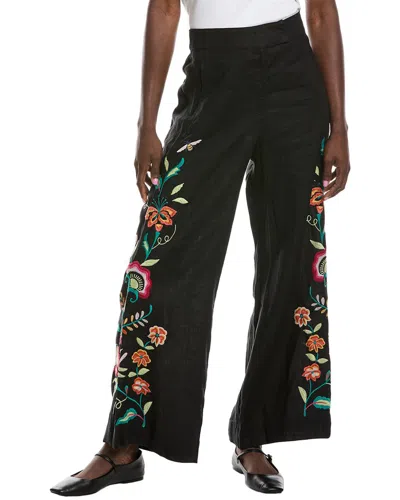 Johnny Was Averi Wide Leg Linen Pant In Black