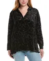 Johnny Was Axelle Button-down Silk-blend Shirt In Black