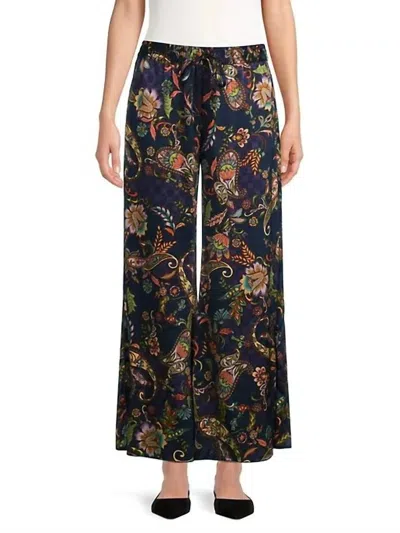 Johnny Was Axelle Wide Leg Plant In Comono Paisley In Blue
