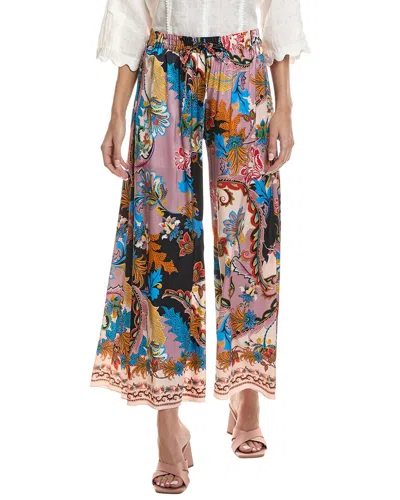 Johnny Was Axelle Wide Leg Silk-blend Pant In Multi