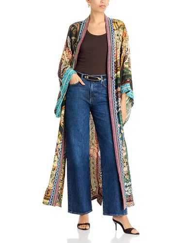 Johnny Was Aziza Long Silk Reversible Kimono In Multi