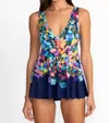Johnny Was Back Tie Skirted One Piece In Wild Blooms