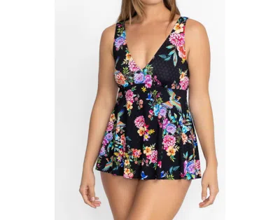 Johnny Was Back Tie Skirted One Piece Swimsuit In Nero Multi