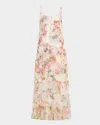Johnny Was Bailey Tiered Floral-print Chiffon Maxi Dress In Multi