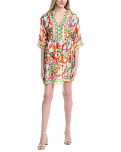 Johnny Was Barbara Silk-blend Mini Dress In Multi