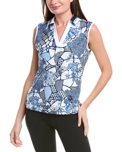 Johnny Was Bee Active Basic Polo Tank In Blue