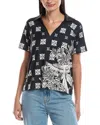 Johnny Was Bee Active Boxy Polo Shirt In Black