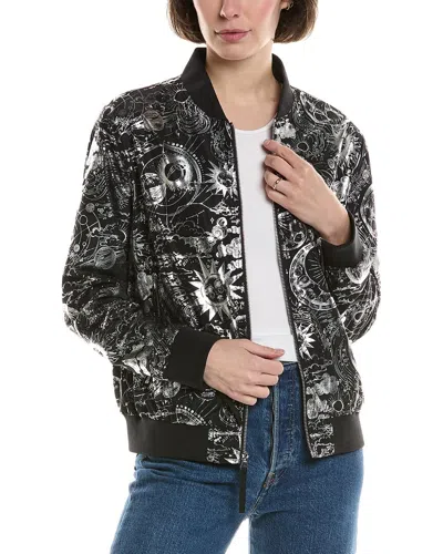 Johnny Was Bee Active Drop-shoulder Bomber Jacket In Black