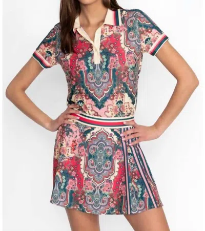 JOHNNY WAS BEE ACTIVE POLO TEE IN PAISLEY MELODY