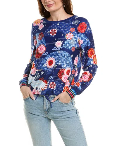 Johnny Was Bee Active Ruched Raglan Sleeve Pullover In Multi