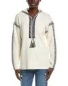 Johnny Was Beltran Whipstitch Wool & Cashmere-blend Hoodie In White