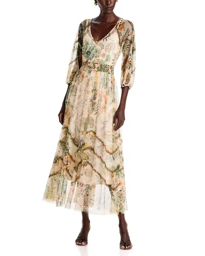 Johnny Was Bertina V Neck Maxi Dress In Pink