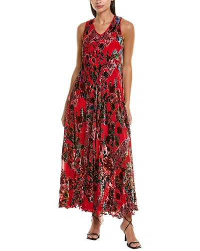 Johnny Was Bias Burnout Velvet Silk-blend Maxi Dress In Multi