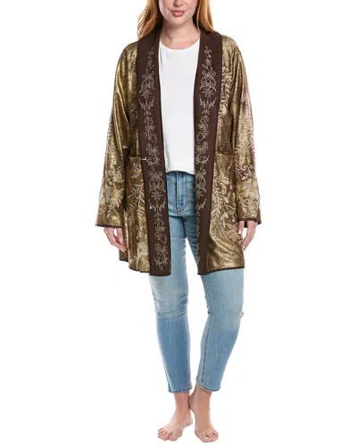 Johnny Was Biya A-line Metallic Sweater In Brown