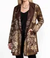 Johnny Was Rilian Biya A-line Metallic Sweater In Chocolate Gold Foil In Brown