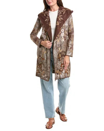 Johnny Was Biya Metallic Duster In Animal Print