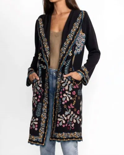 Johnny Was Biya Scalloped Duster Sweater In Black