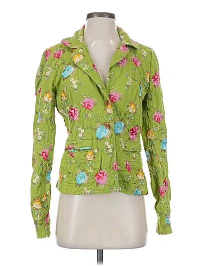 Pre-owned Johnny Was Blazer Jacket In Green