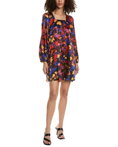 Johnny Was Blooms Silk Mini Dress In Purple Multi