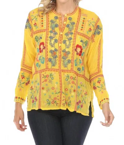 Johnny Was Bogota Blouse In Sunshine In Yellow