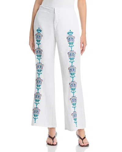 Johnny Was Boheme Linen Flare Pants In White