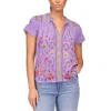 Johnny Was Bougainville Lafaret Blouse In Purple In Purple