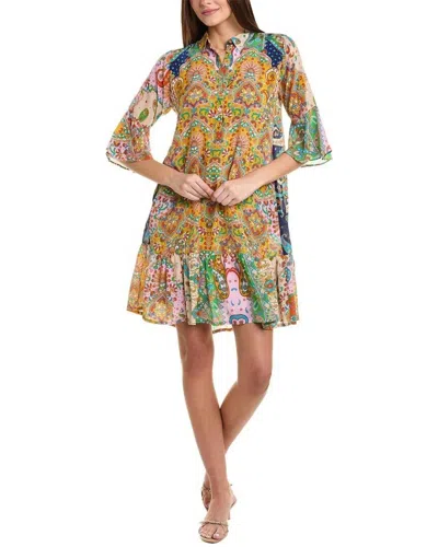 Johnny Was Braemar Eleon Long Sleeves Dress In Multi In Yellow