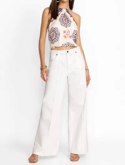 Johnny Was Braided Wide Leg Jeans In White
