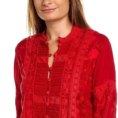 Johnny Was Branch Arwen Blouse In Red