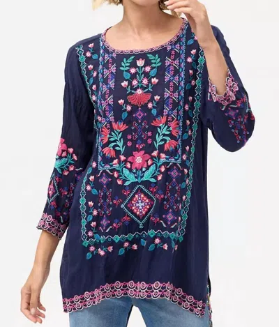 Johnny Was Brixley Tunic In Navy Multi In Blue