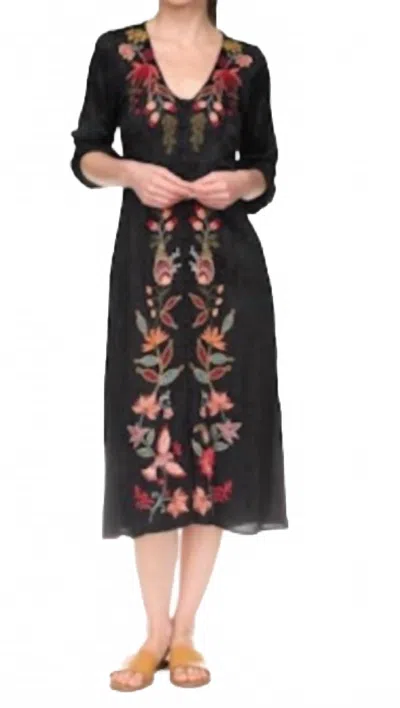 Johnny Was Button Front Dress In Black
