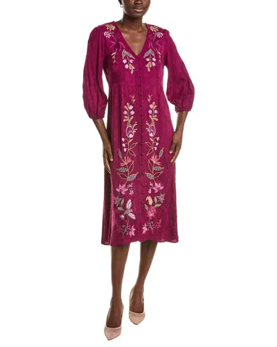 Johnny Was Button Front Dress In Pink